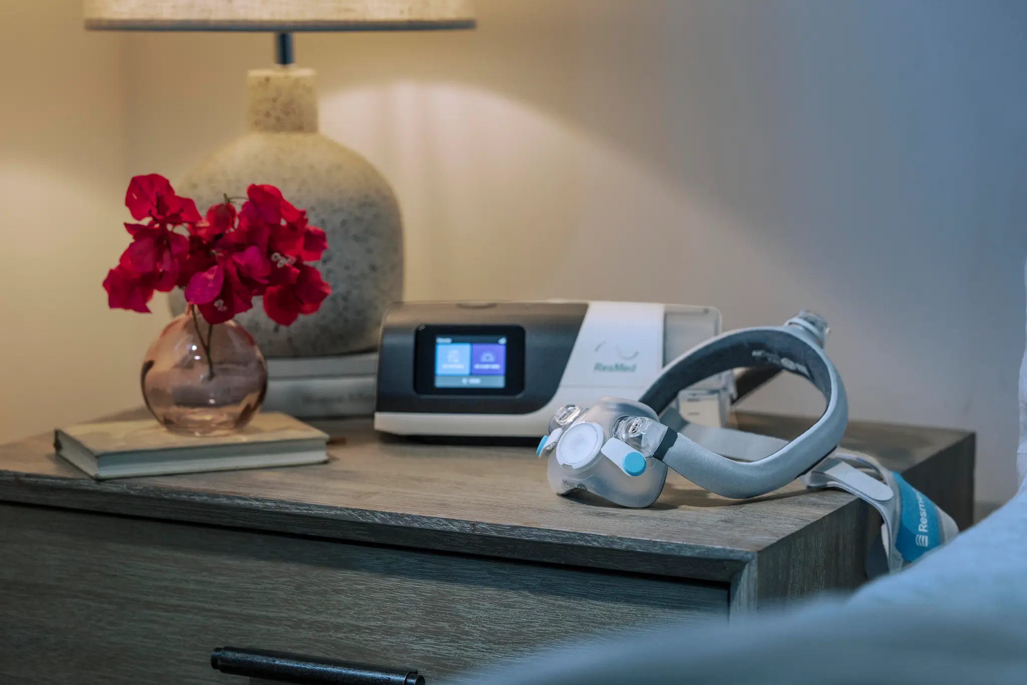 CPAP machine on a desk